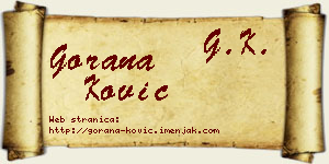 Gorana Ković vizit kartica